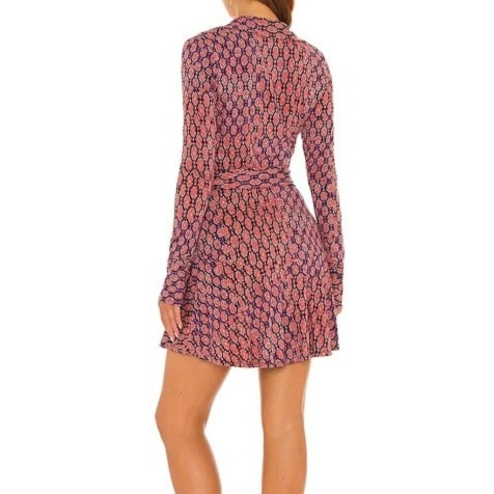 NEW Free People Rhetta Long Sleeve Stretch Mini Wrap Dress XS Extra Small - Picture 11 of 11
